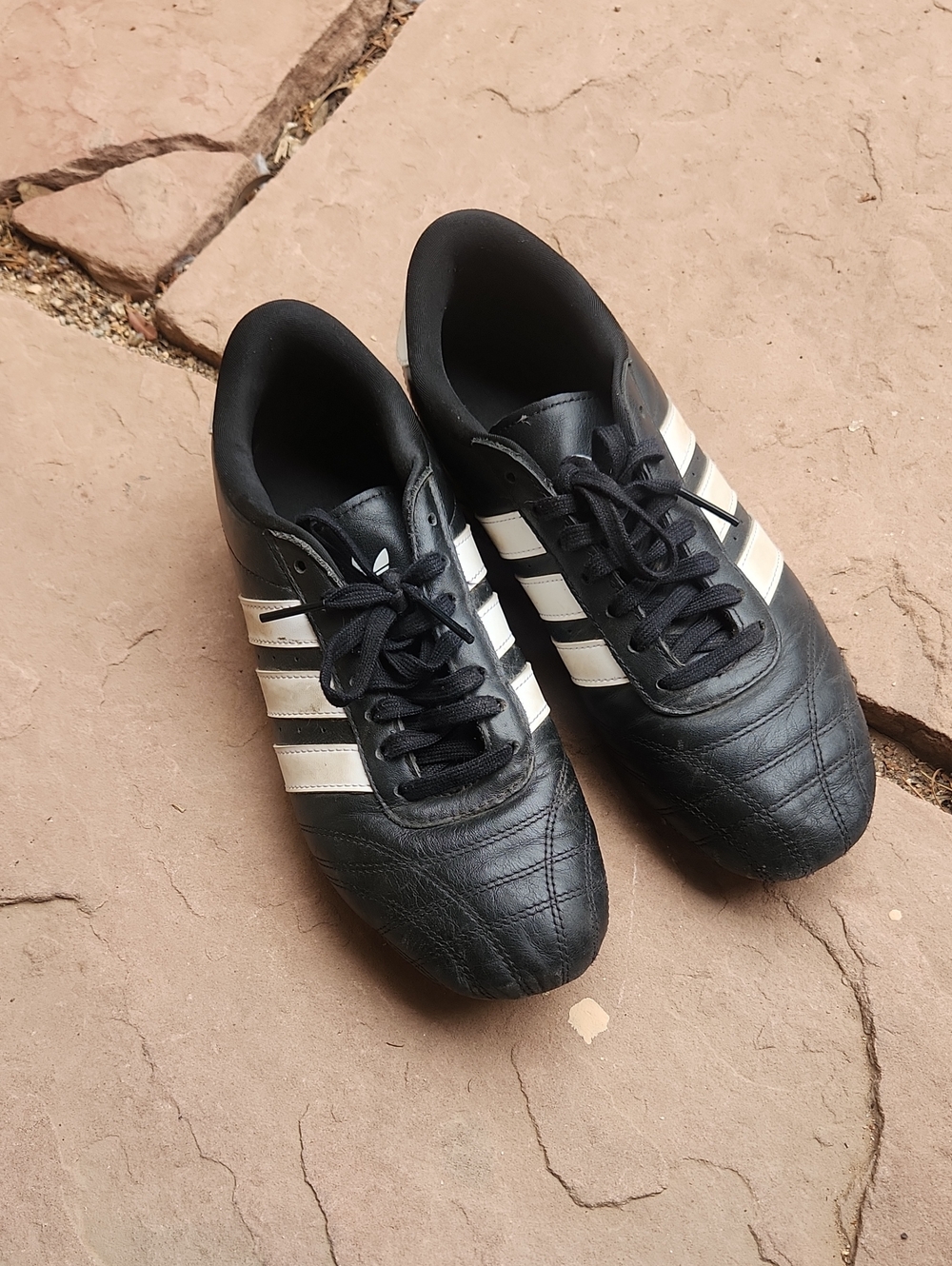 Adidas Black Taekwondo Shoes with White Stripes Mens Size 9, 41 EU